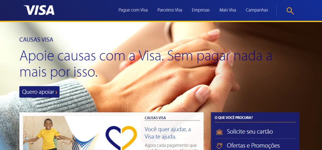 Visa doa R$0,01 para cada compra realizada com Cartão