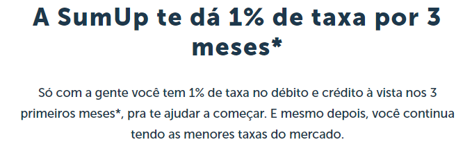 Maquina SUMUP 1% de taxa é verdade?