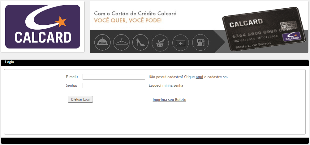 Fatura cartão Calcard