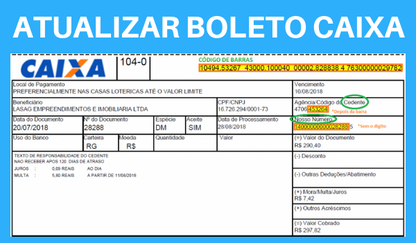 Atualizar Boleto Caixa - Imprimir 2ª Via - Linha Digitável