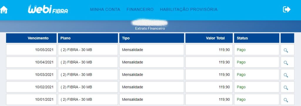 Webifibra Castro - Imprimir Boleto | Plano de Internet