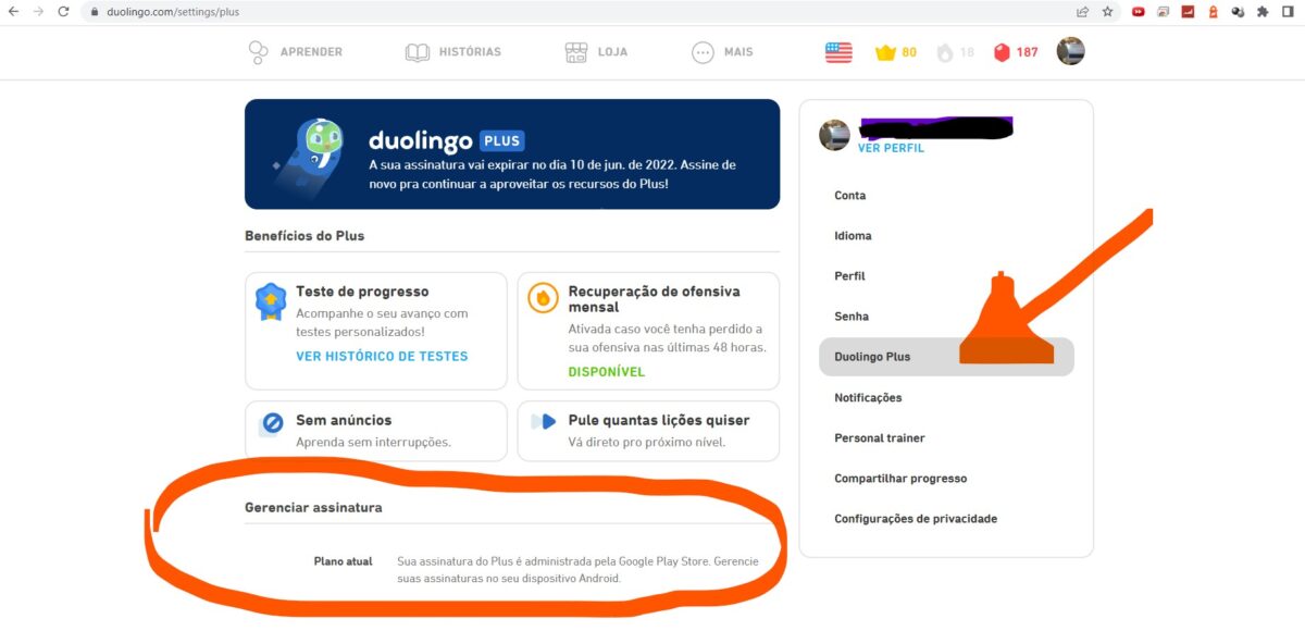 cancelar assinatura duolingo