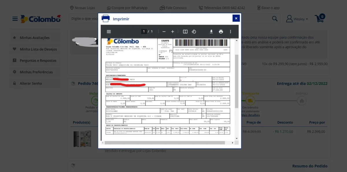 2ª Via Nota Fiscal Lojas Colombo - Veja como emitir Online