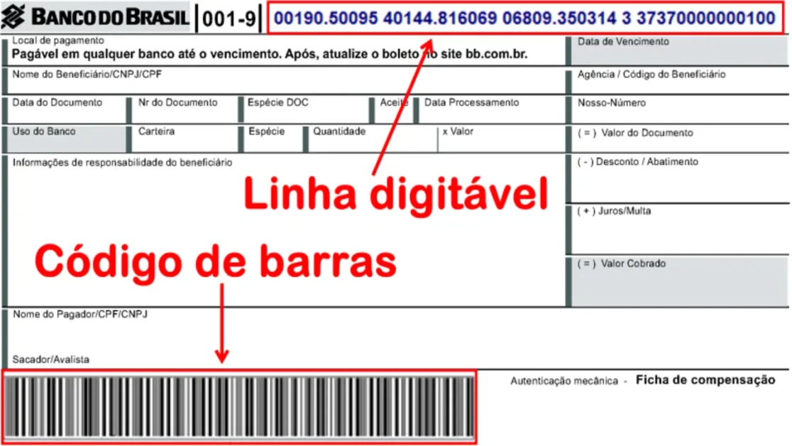 Como atualizar boleto linha digitável, 2ª via